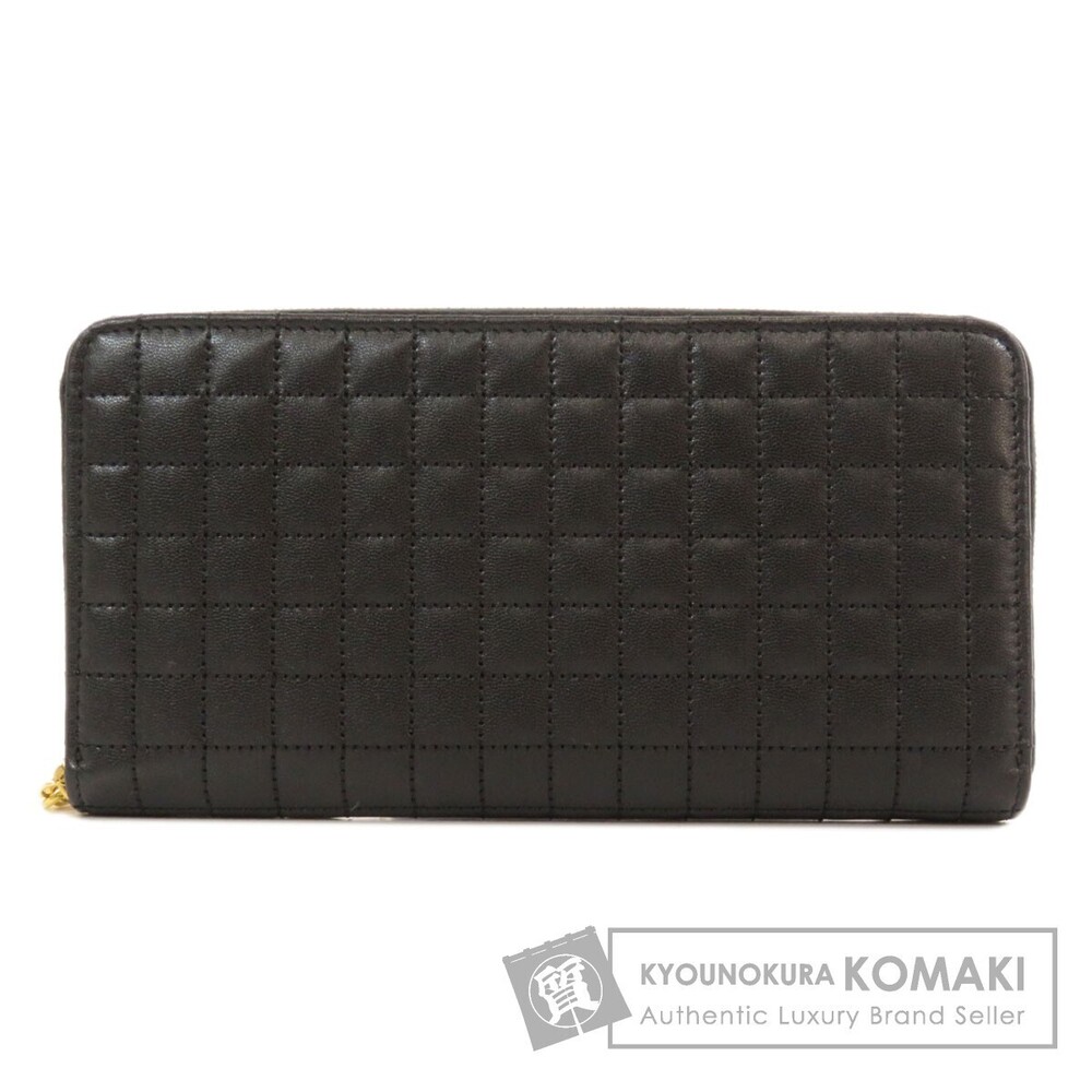 Celine Charm Quilted Long Wallet Calfskin